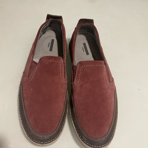 Clarks Other - Clarks Collection Mens Sz  11.5 M Shoes Red/Brown Suede Casual Loafers ( V -17)